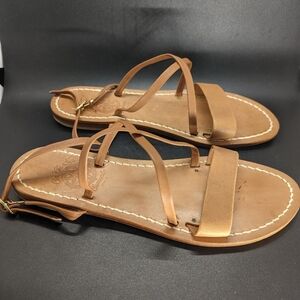 Cagisa vero cuoio Strappy leather shoes sandals made in Sorrento Italy size 9